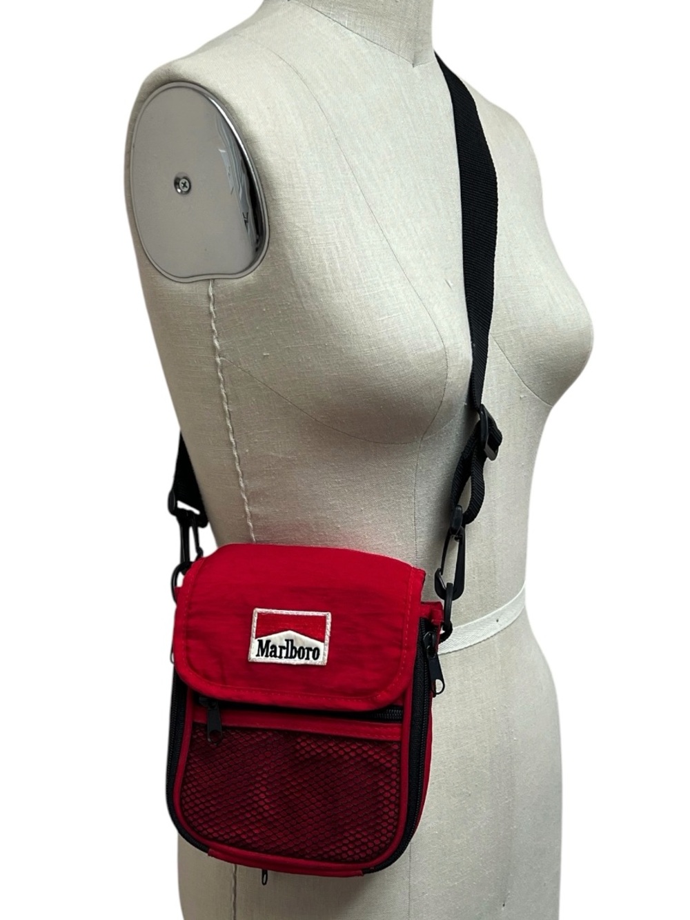 Vintage Marlboro CD Cassette Player Holder Messenger  Bag